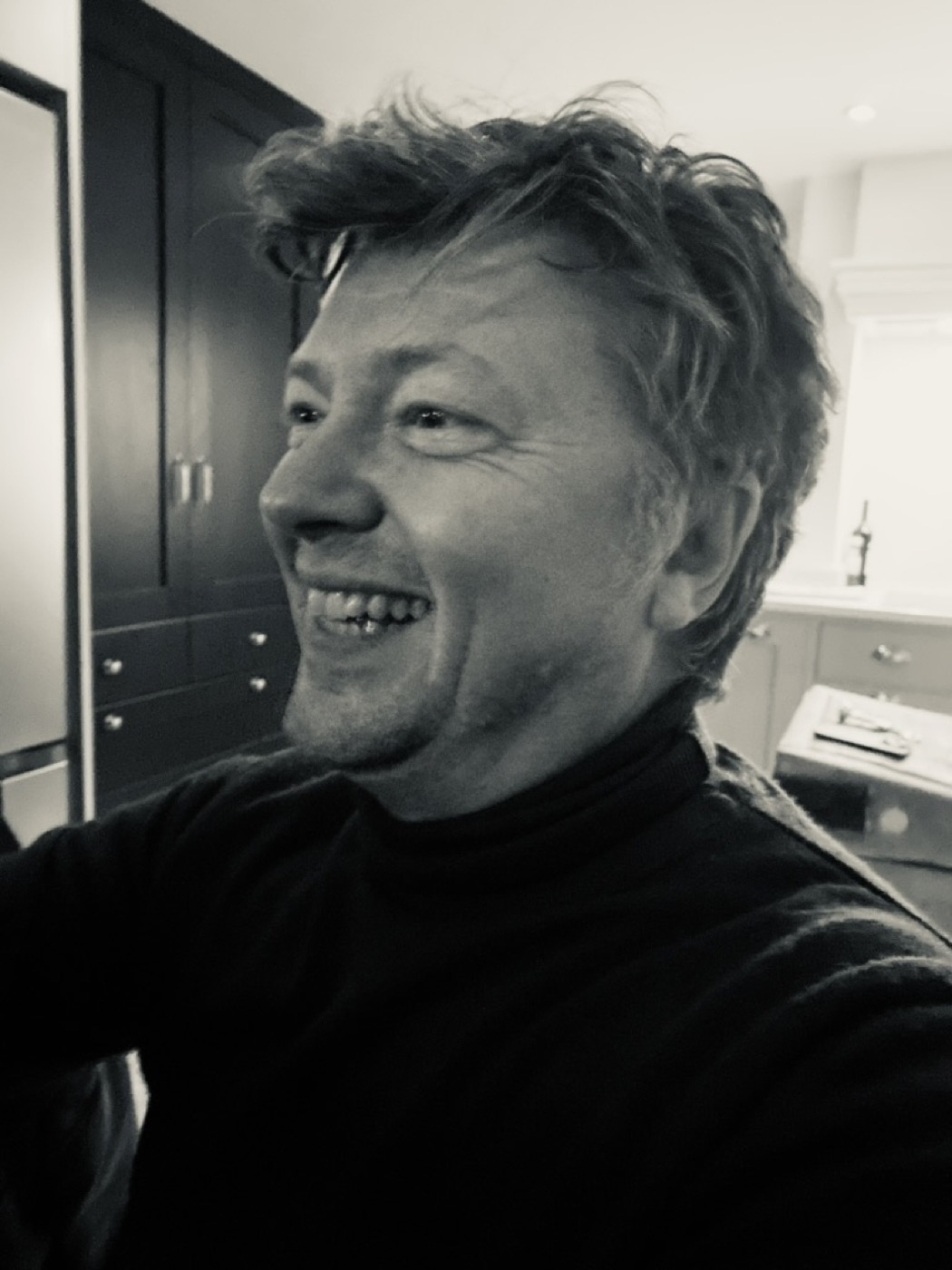 Justin James laughing