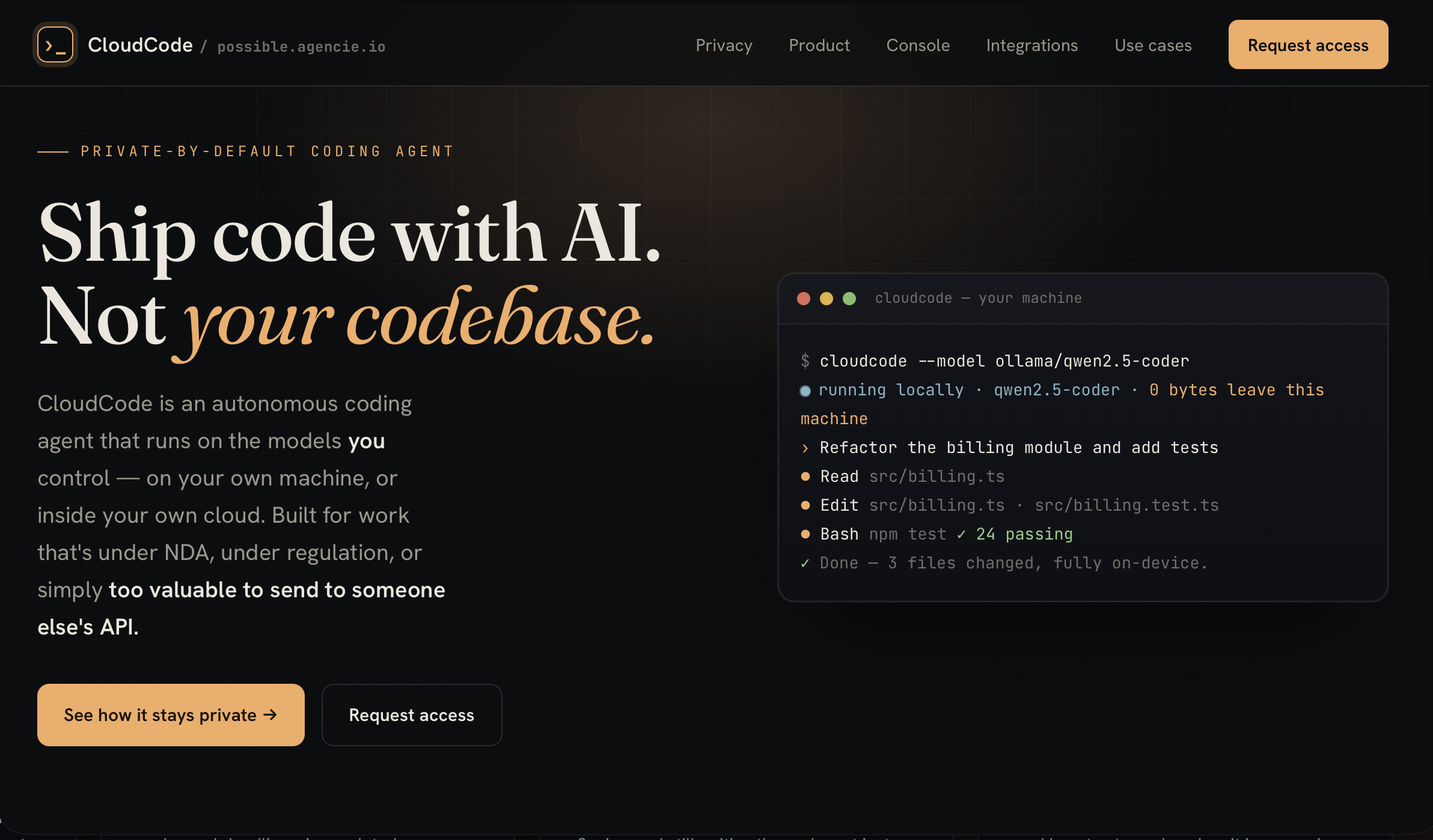 CloudCode interface